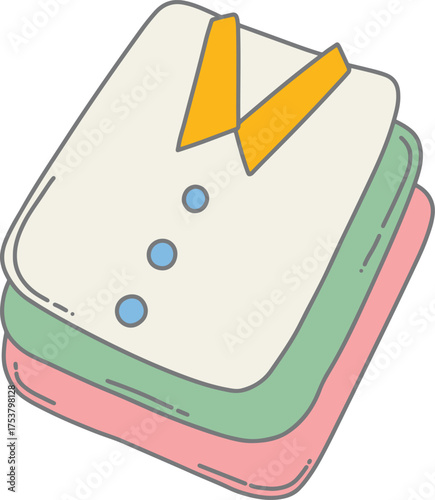 Cartoon style folded clothes tidiness shirt laundry