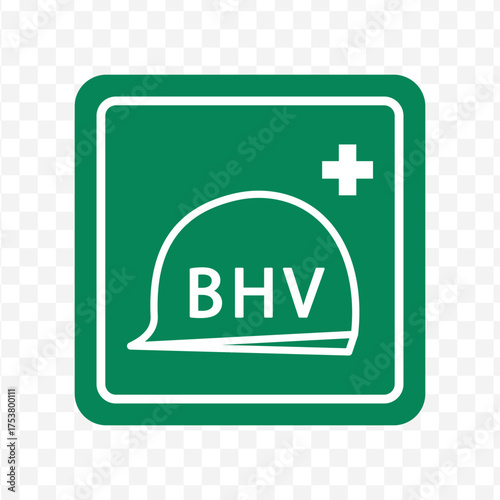 Green BHV First Aid Emergency Response Team Sign Icon