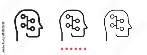 AI icon. Thin line icon vector