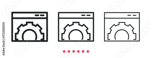 Website optimization icon. Thin line icon vector