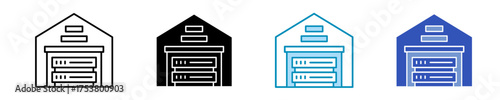Data Warehouse   Icon Set Multiple Style Collection	