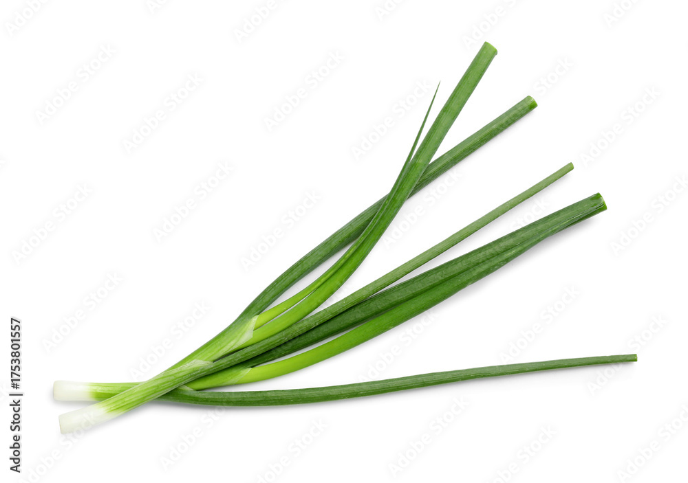 Fototapeta premium Fresh green onion on white background