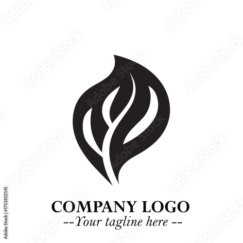 Spinach Logo Symbol in Black on the White Background Minimalist Leaf Vegetable Illustration