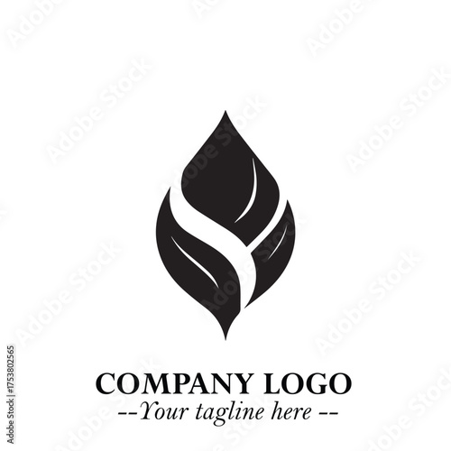Spinach Logo Symbol in Black on the White Background Minimalist Leaf Vegetable Illustration