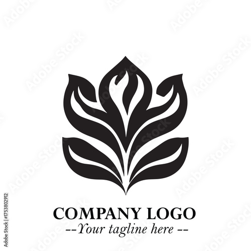 Spinach Logo Symbol in Black on the White Background Minimalist Leaf Vegetable Illustration