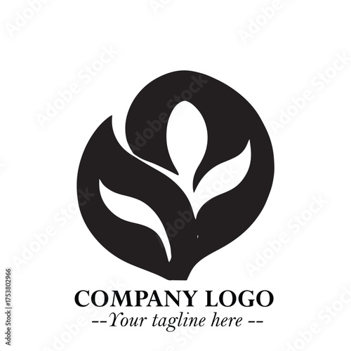 Spinach Logo Symbol in Black on the White Background Minimalist Leaf Vegetable Illustration