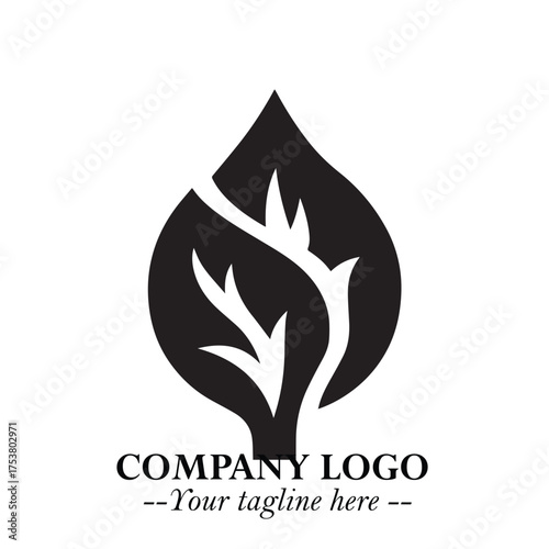 Spinach Logo Symbol in Black on the White Background Minimalist Leaf Vegetable Illustration