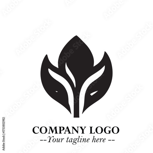 Spinach Logo Symbol in Black on the White Background Minimalist Leaf Vegetable Illustration