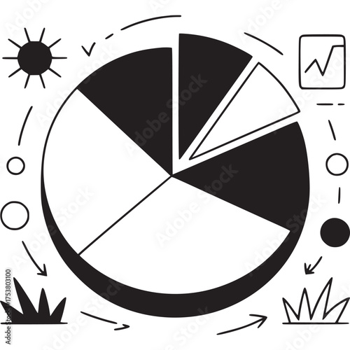 Vector art of abstract black grid pattern on