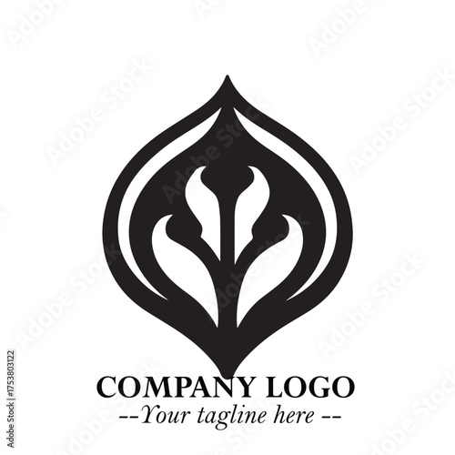 Spinach Logo Symbol in Black on the White Background Minimalist Leaf Vegetable Illustration