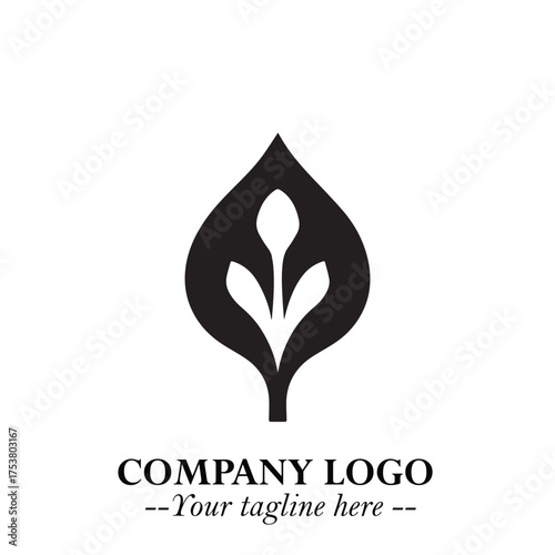Spinach Logo Symbol in Black on the White Background Minimalist Leaf Vegetable Illustration