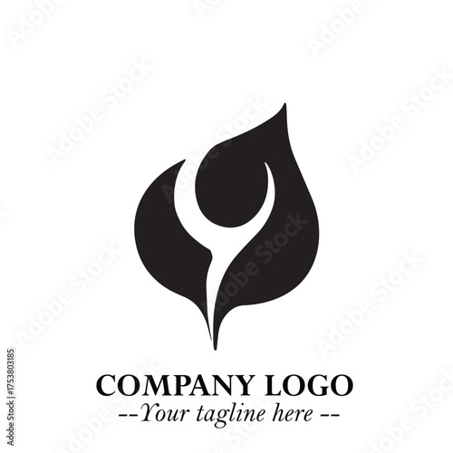 Spinach Logo Symbol in Black on the White Background Minimalist Leaf Vegetable Illustration