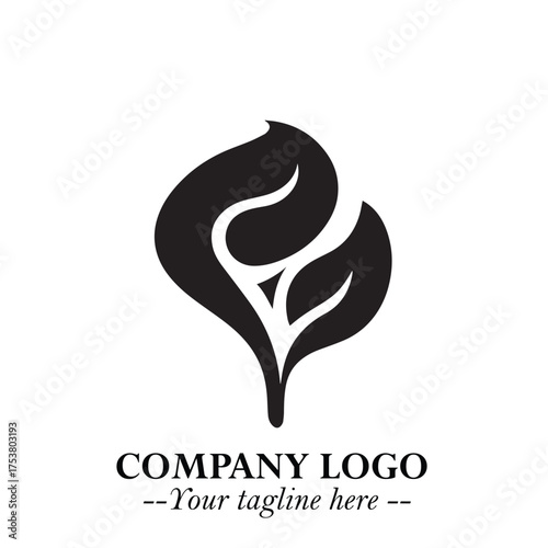 Spinach Logo Symbol in Black on the White Background Minimalist Leaf Vegetable Illustration