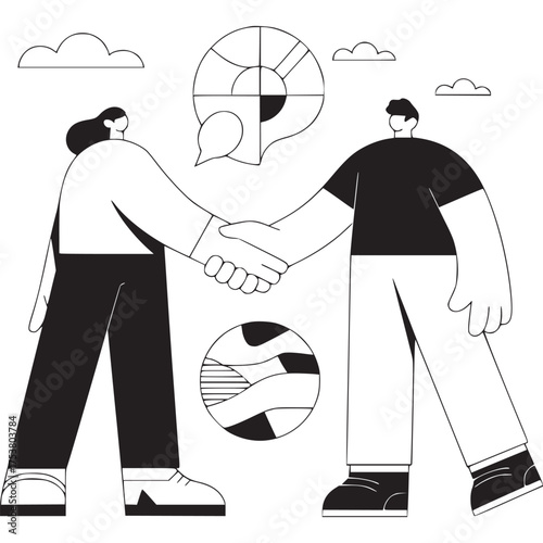 Vector art of blueprint of a mechanical device with geometric lines