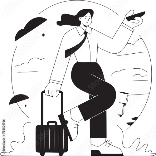 Vector art of abstract geometric pattern with a central vertical line