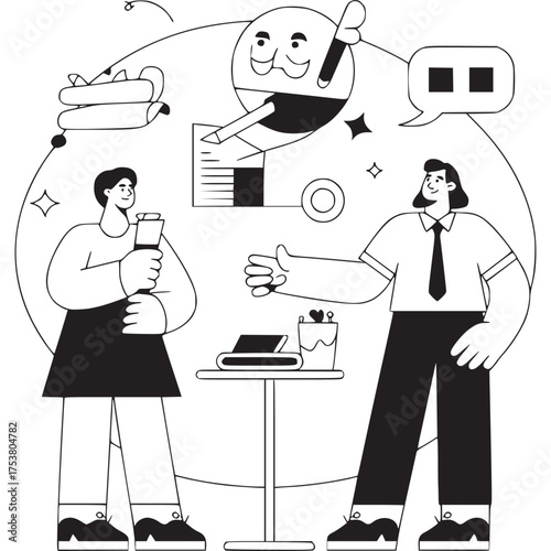 Vector art of abstract pattern of vertical lines in beige and black