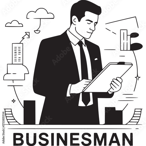 Vector art of seamless pattern of abstract sunbursts and stars