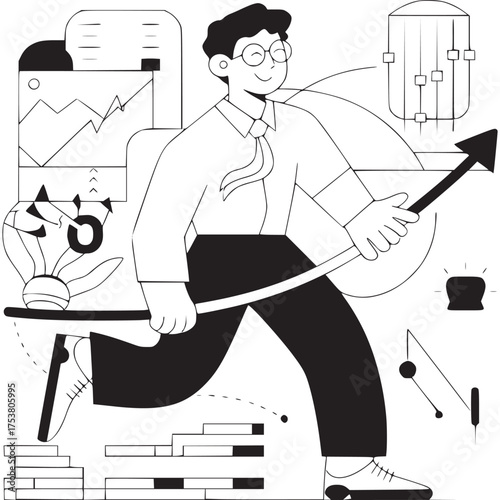 Vector art of geometric floral pattern