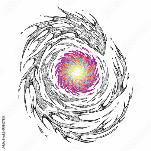 Rosemary sprig isolated on white background, a fragrant herb often used in cooking and aromatherapy, depicted in a delicate line art style, showcasing its needlelike leaves