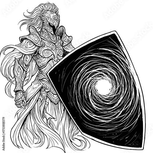 Illustration of a horse head with a braided mane, isolated on white background the horse is facing left and has a long, flowing mane the braid is a simple threestrand braid