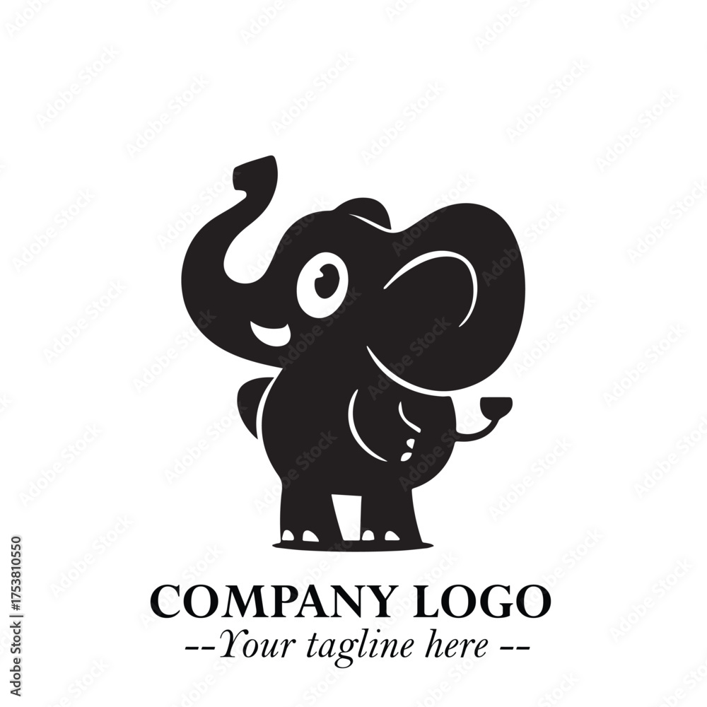 Obraz premium Majestic Elephant Logo Symbol with Elegant Minimalist Design and Powerful Modern Style