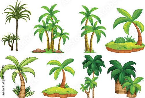 set of tropical island