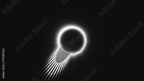 Hypnotic 3d render of a black and white equalizer for minimalist audiovisual works, 4k.