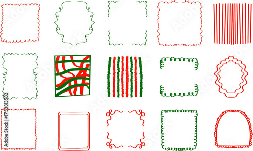 set of christmas frame vector, Christmas frame vector, festive border, holiday background, xmas decoration, winter design