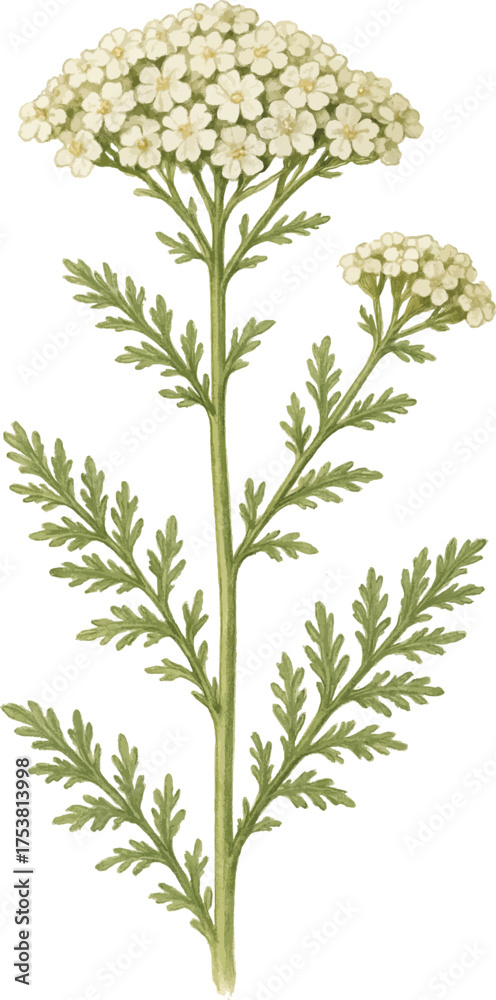Naklejka premium Yarrow plant with white blossoms