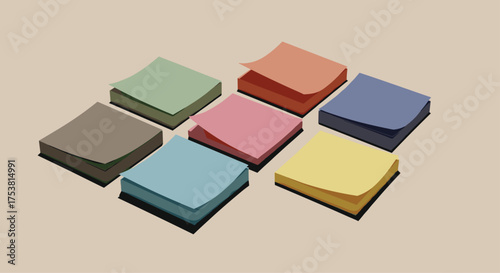 Colorful sticky notes for brainstorming and reminders in muted tones, perfect for office organization and creative planning sessions for teams and individuals