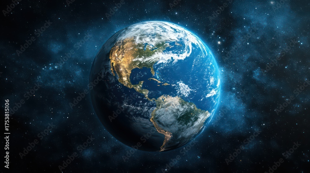 Fototapeta premium Exploring earth from space a stunning view of our planet cosmic environment digital art awe-inspiring concept