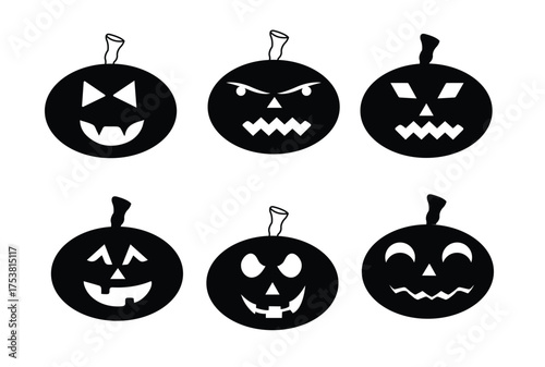 Halloween Pumpkins Collection | Assorted Jack O’ Lantern Vector Set with Funny and Creepy Faces