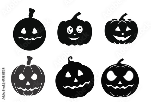 Halloween Pumpkins Collection | Assorted Jack O’ Lantern Vector Set with Funny and Creepy Faces