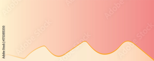 Soft Peach and Pink Gradient Abstract Background with Wavy Line Design for Website Banner