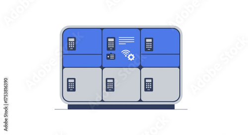 Automated parcel locker system with secure code and wifi connection feature