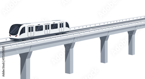 Elevated metropolitan transit system, modern urban mobility solution rendering