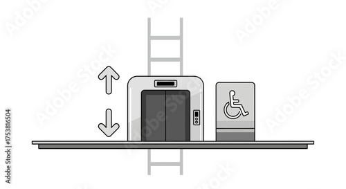Elevator access point, universal accessibility design for inclusive environment
