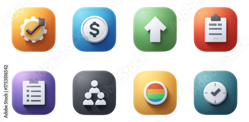 Colorful Isolated Icons Set with Shapes and Art Styles for Creative Projects