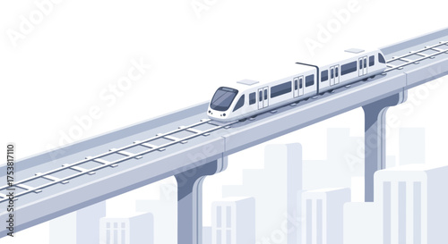 Modern Elevated Train Illustration for Urban Transportation Solutions