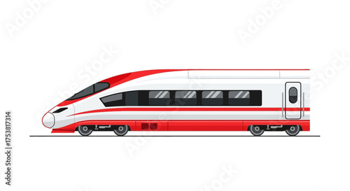 Sleek high speed train illustration perfect for transport design project