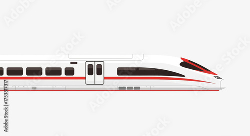 Sleek High-Speed Train Car Design with Red Accents for Modern Transit