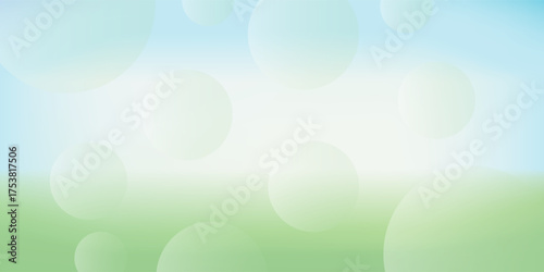 Summer Background with Green to Blue Gradient, Light Spots Suggest Sunlight Through Leaves, Calm Seasonal Atmosphere