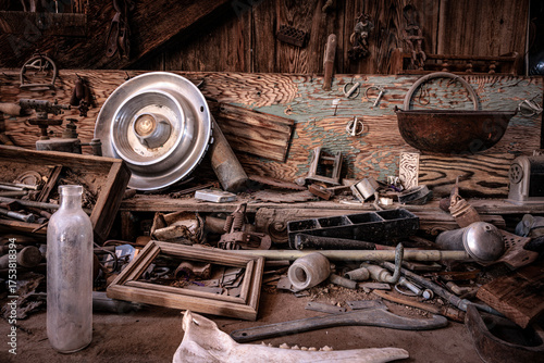 old rusty workbench