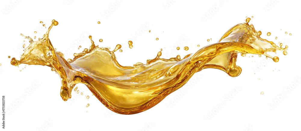 Fototapeta premium Golden liquid splash against black background (1)
