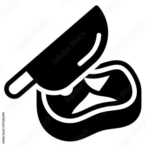 Cuts meat icon