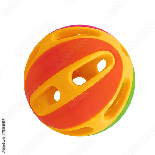 orange and yellow ball toy for pet dogs isolated transparent png