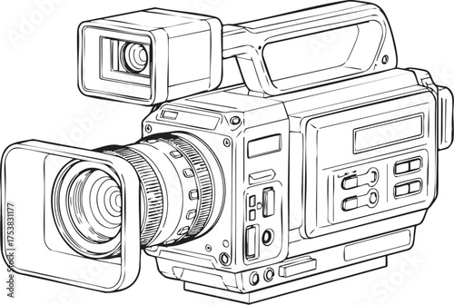 movie camera icon black and White background