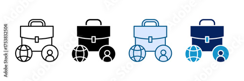 Job Network Icon Set Multiple Style Collection