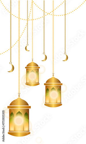 Arabic Islamic hanging lanterns for Ramadan Kareem decoration