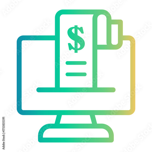 tax Line Gradient Icon